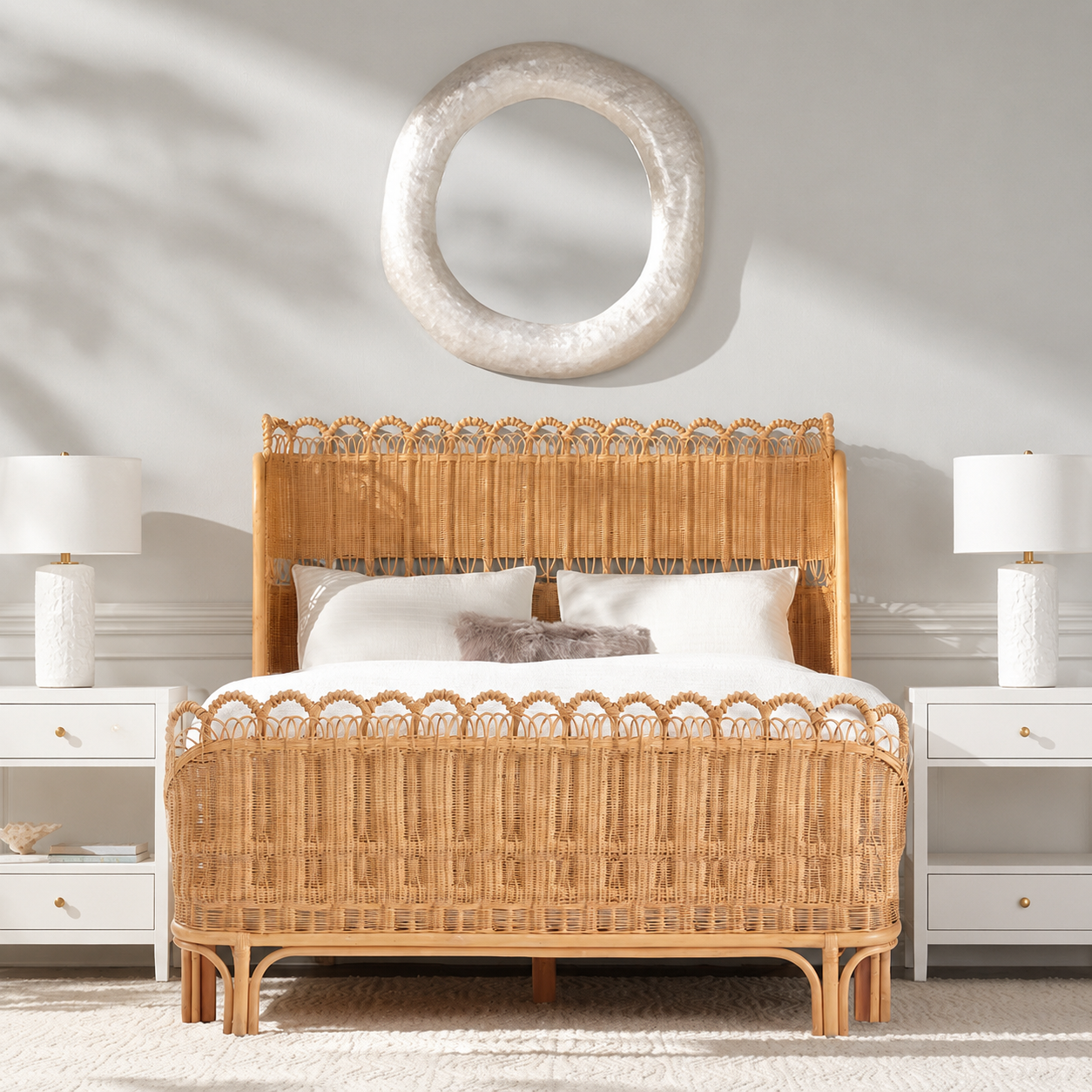 Jolene Mirror White Capiz Shell