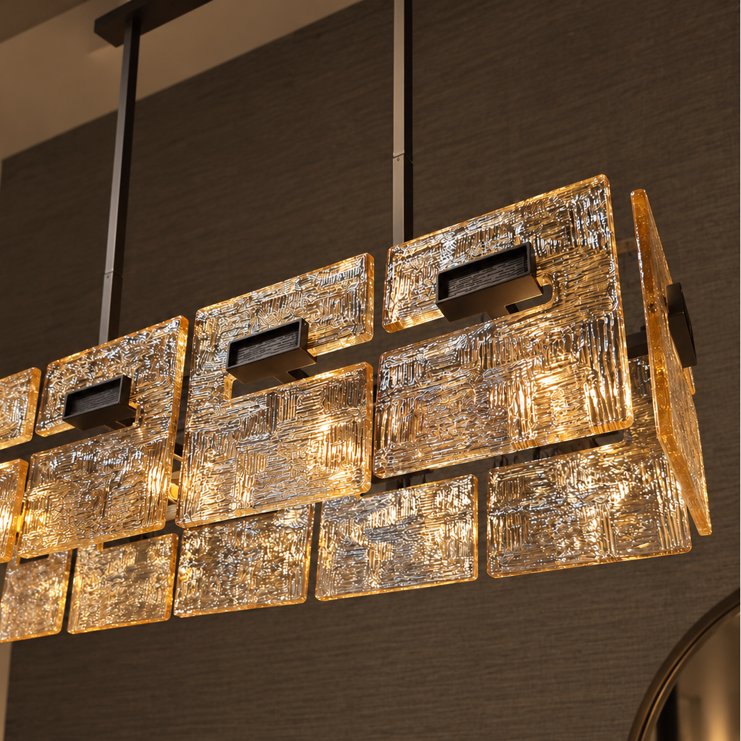 amber glass chandelier