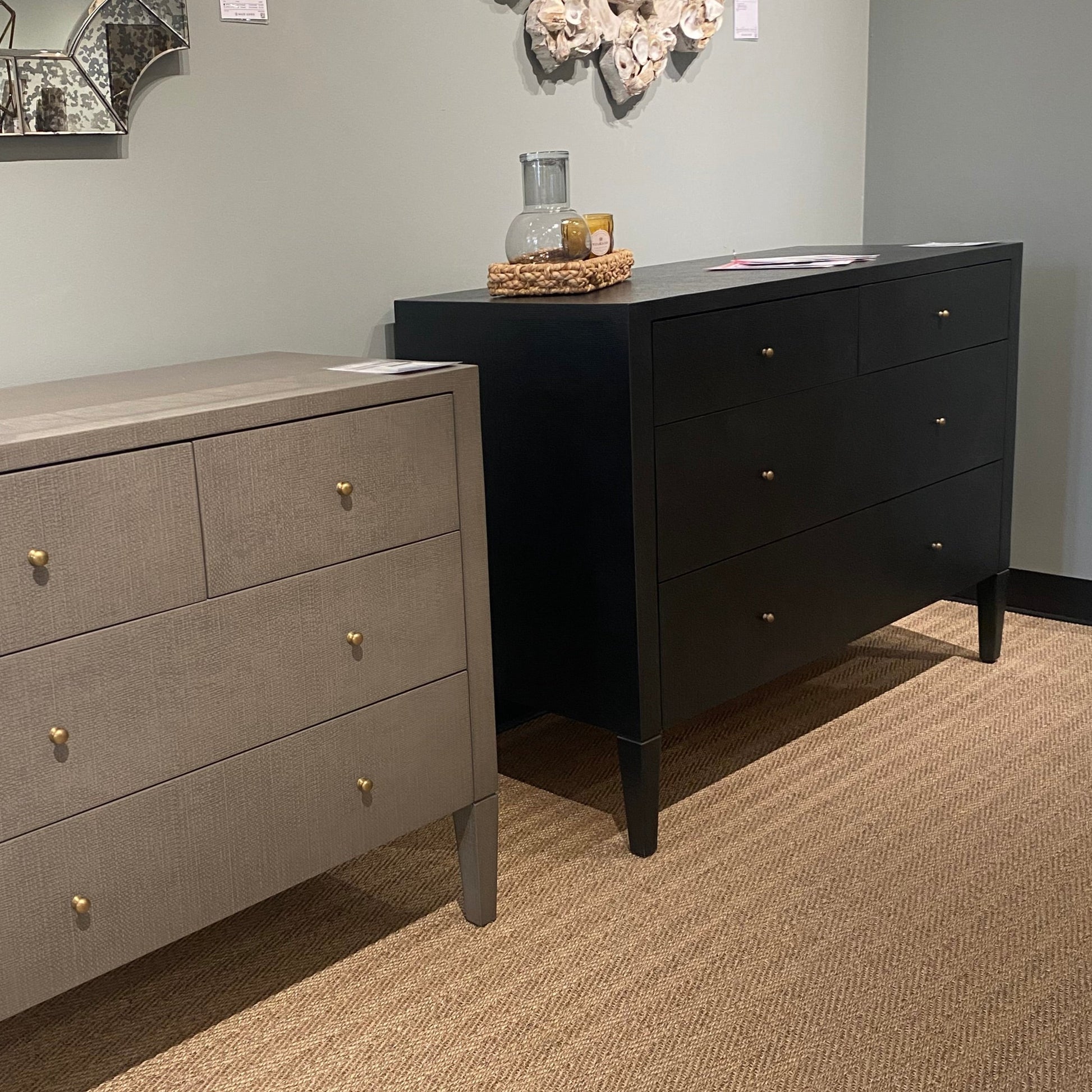 Conrad 48" Dresser Black Faux Raffia Conrad 48" Dresser Black Faux Raffia
