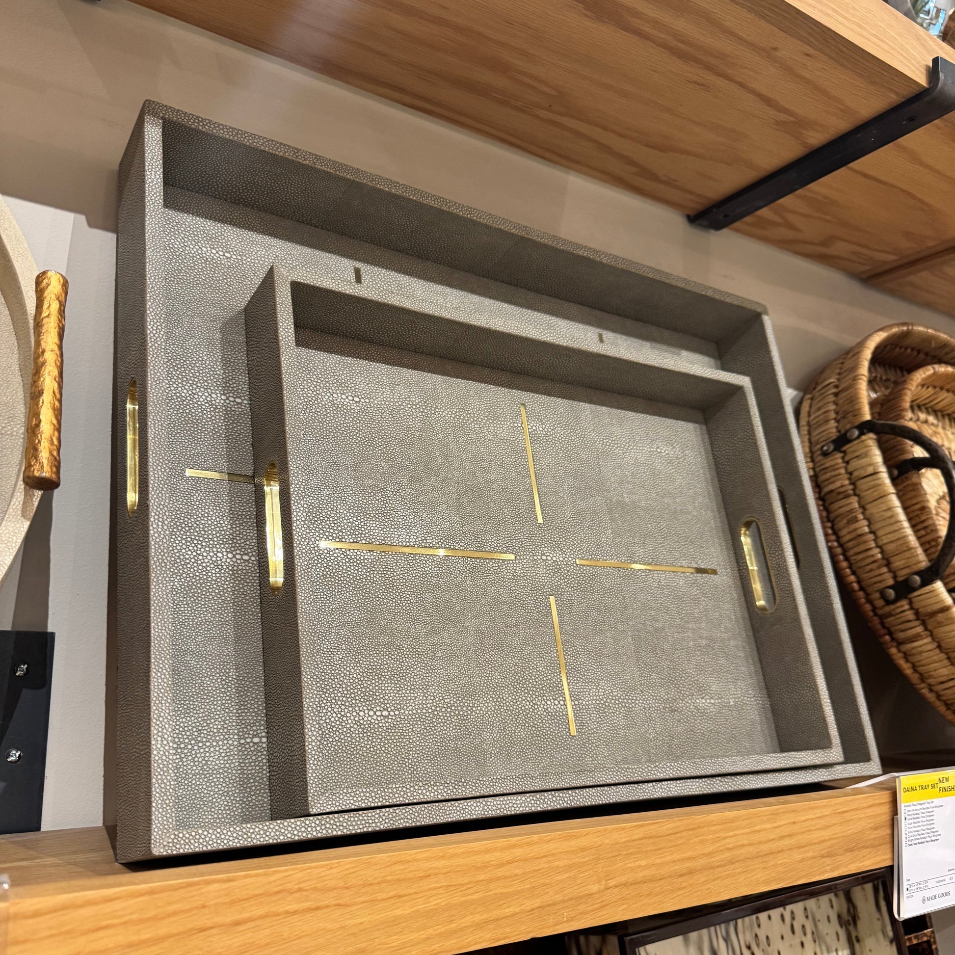Daina Tray Set Sand Shagreen Market Photo