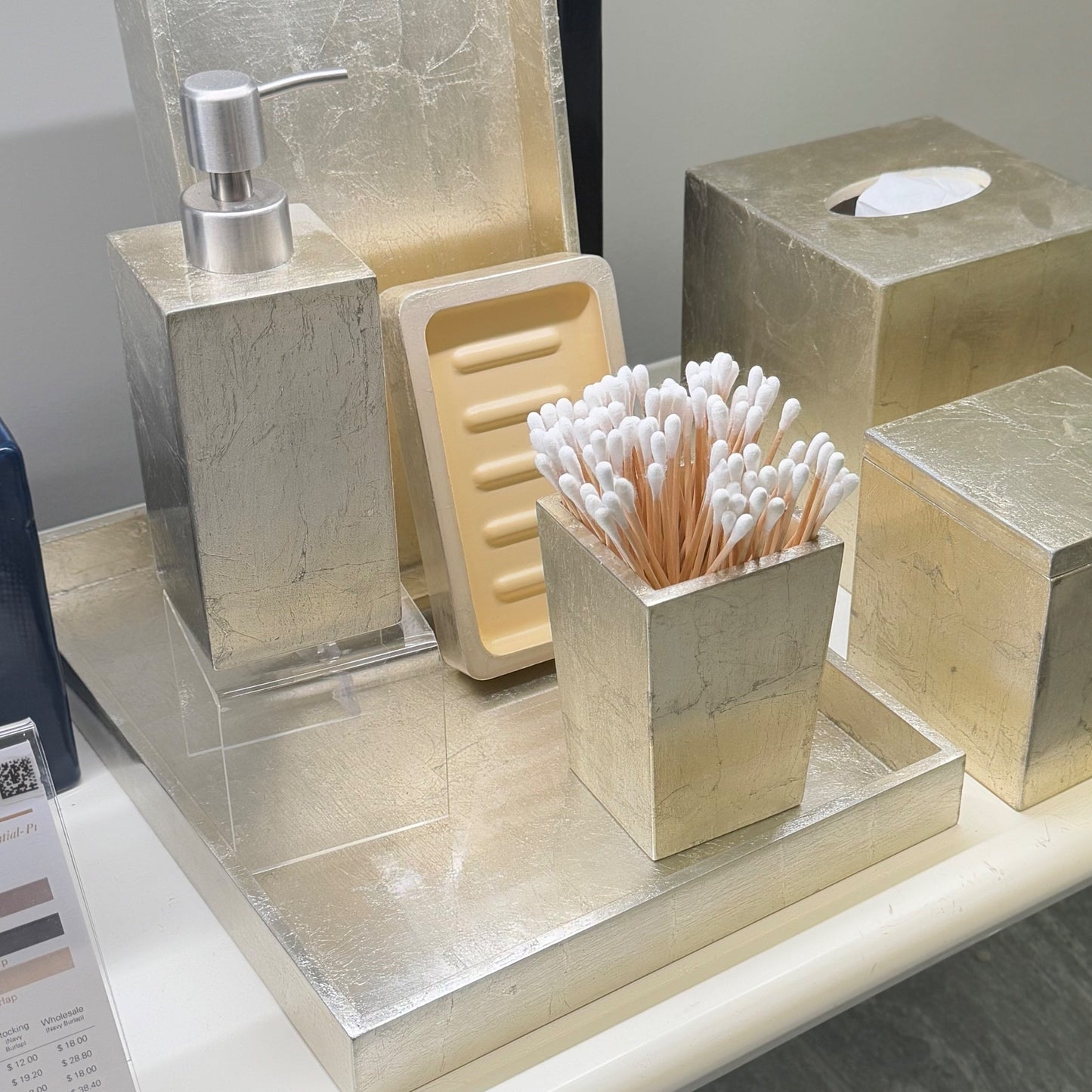 Davos Tray Set Champagne Gold Silver Leaf