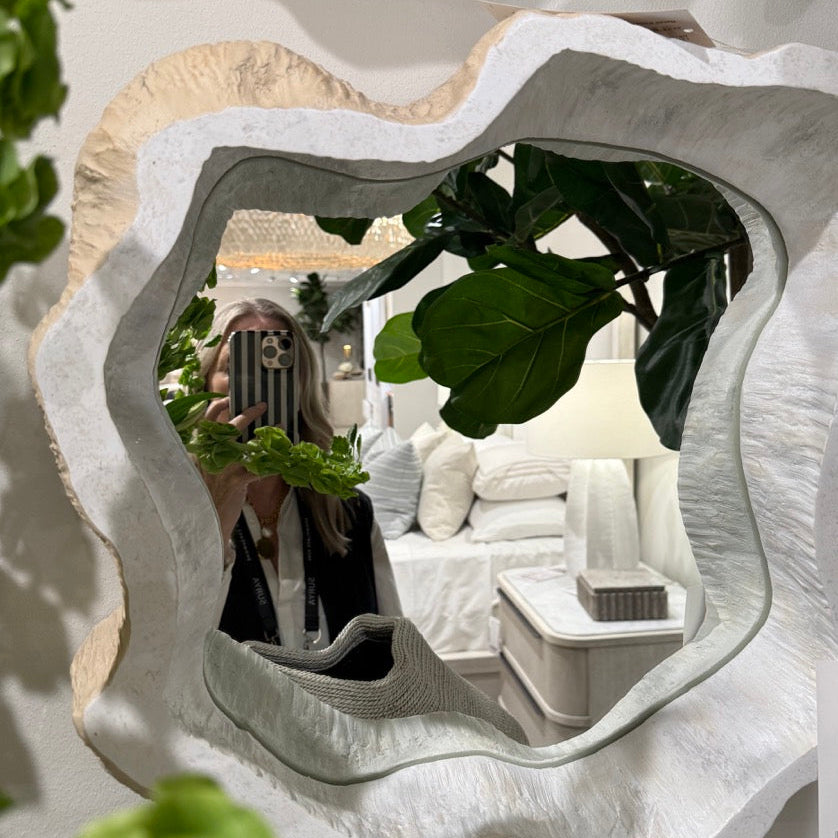 Denali Mirror Small Hand Painted Cast Stone