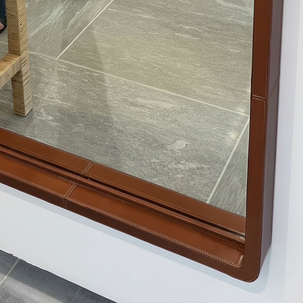 Duncan Mirror Tobacco Leather
