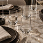 Clear Short Tumbler Glasses on a marble table