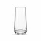 Clear glass tumbler on a white background