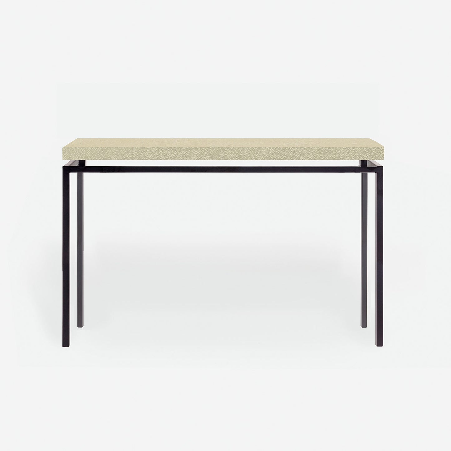 Benjamin Console Flat Black with Ivory Faux Shagreen