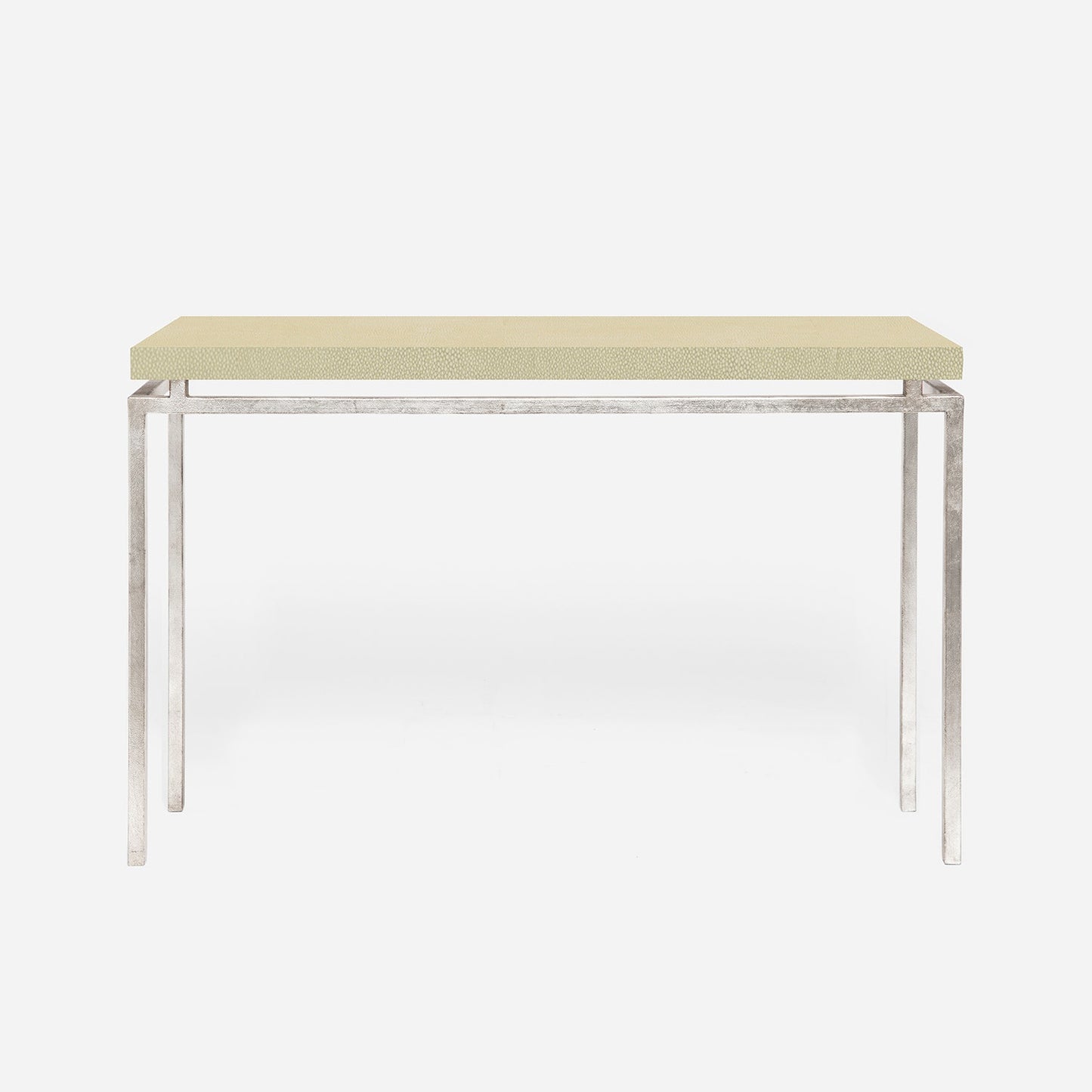 Benjamin Console Silver with Ivory Faux Shagreen