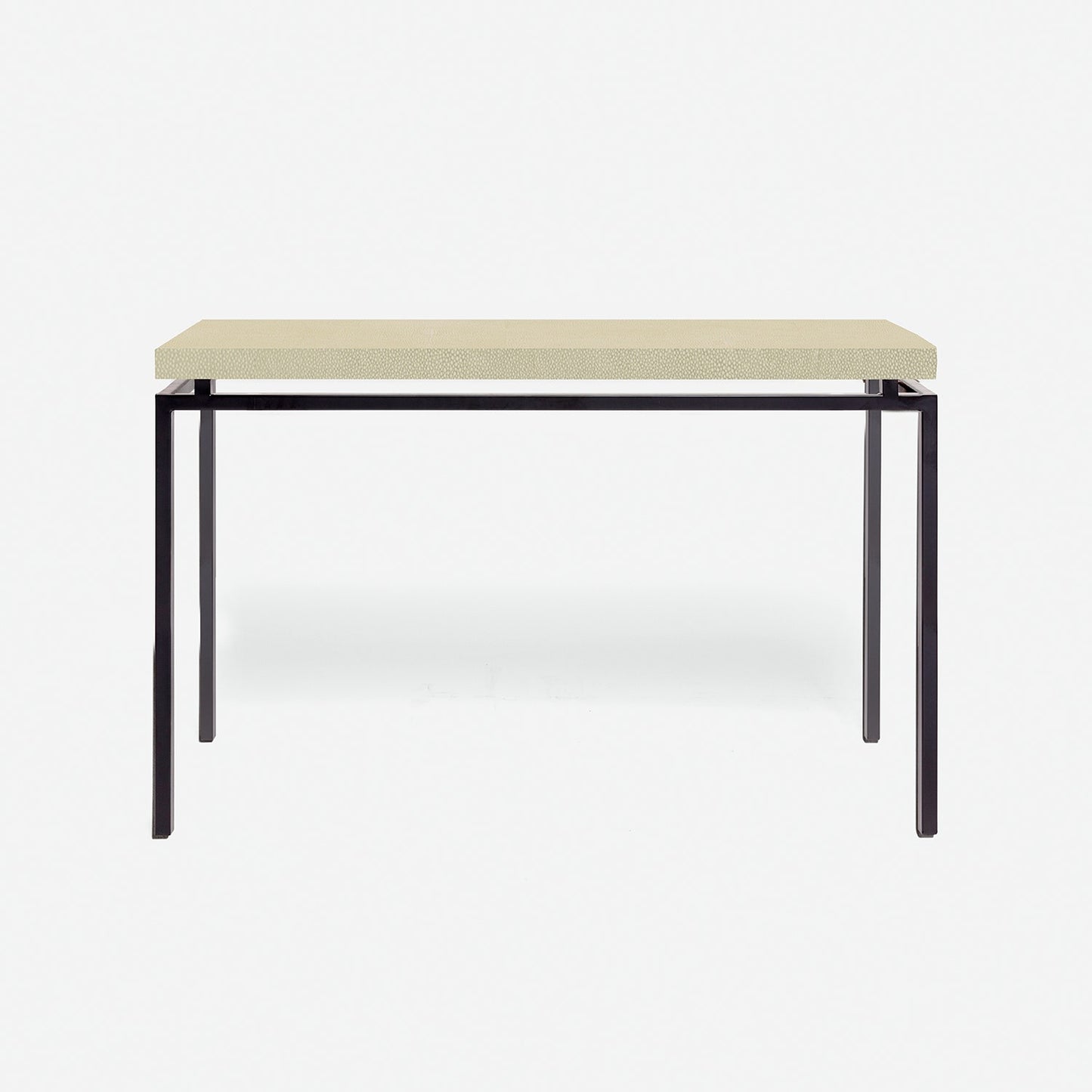 Benjamin Console Flat Black with Ivory Faux Shagreen
