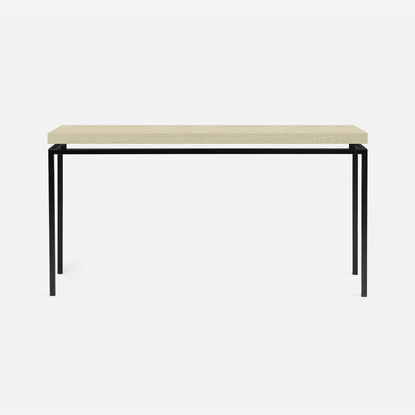 Benjamin Console Flat Black with Ivory Faux Shagreen