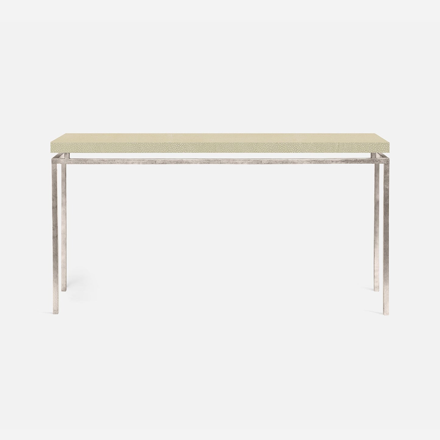 Benjamin Console Silver with Ivory Faux Shagreen