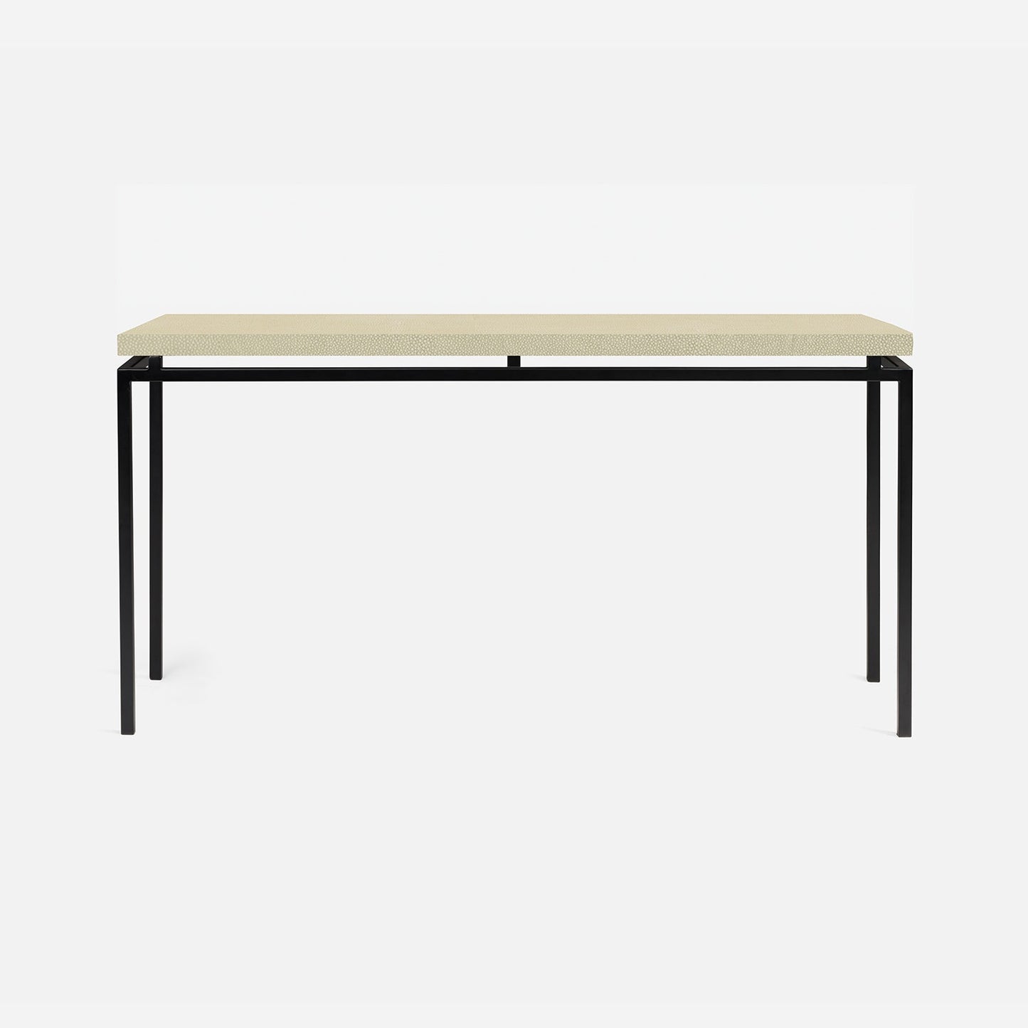 Benjamin Console Flat Black with Ivory Faux Shagreen