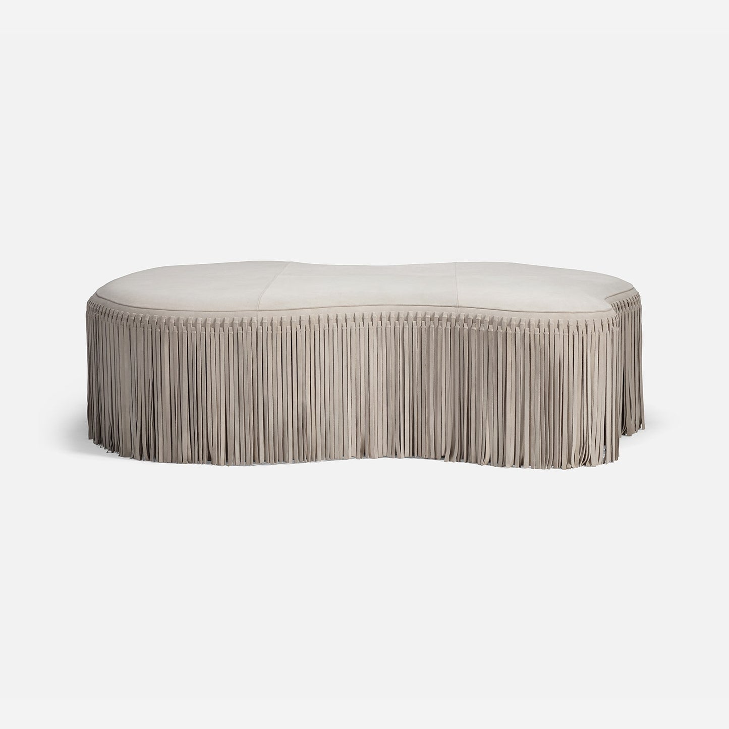Hallie Coffee Table Light Gray Suede