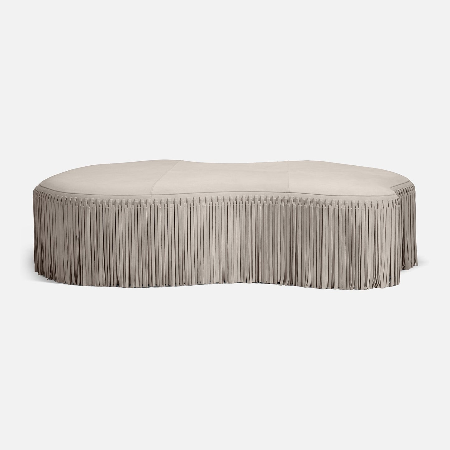 Hallie Coffee Table Light Gray Suede