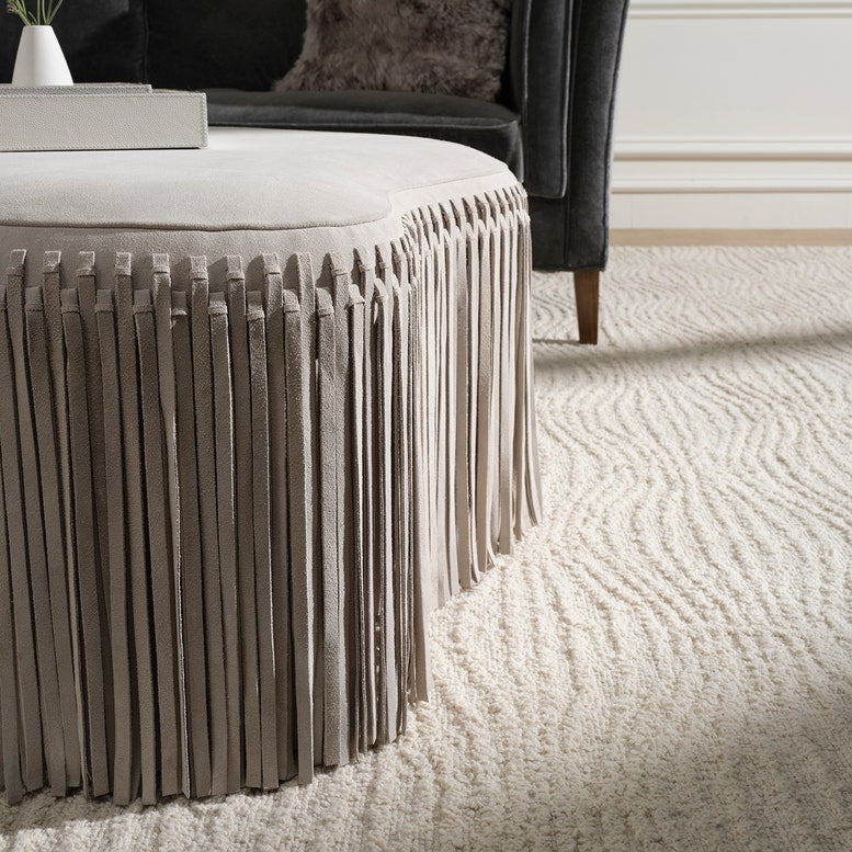 Hallie Coffee Table Light Gray Suede