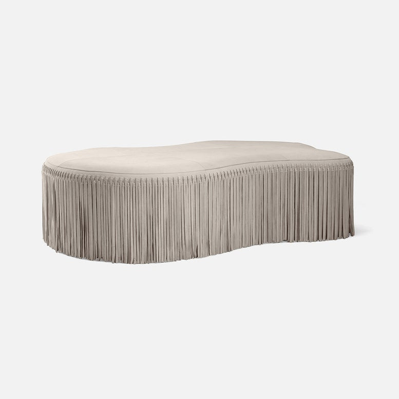Hallie Coffee Table Light Gray Suede