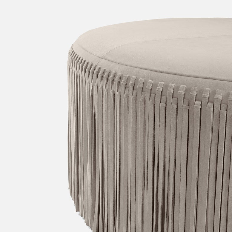 Hallie Coffee Table Light Gray Suede