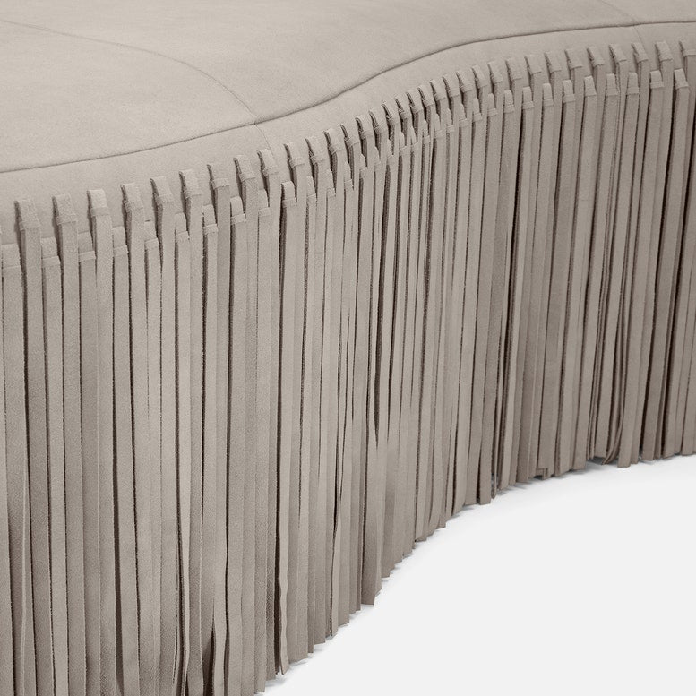 Hallie Coffee Table Light Gray Suede
