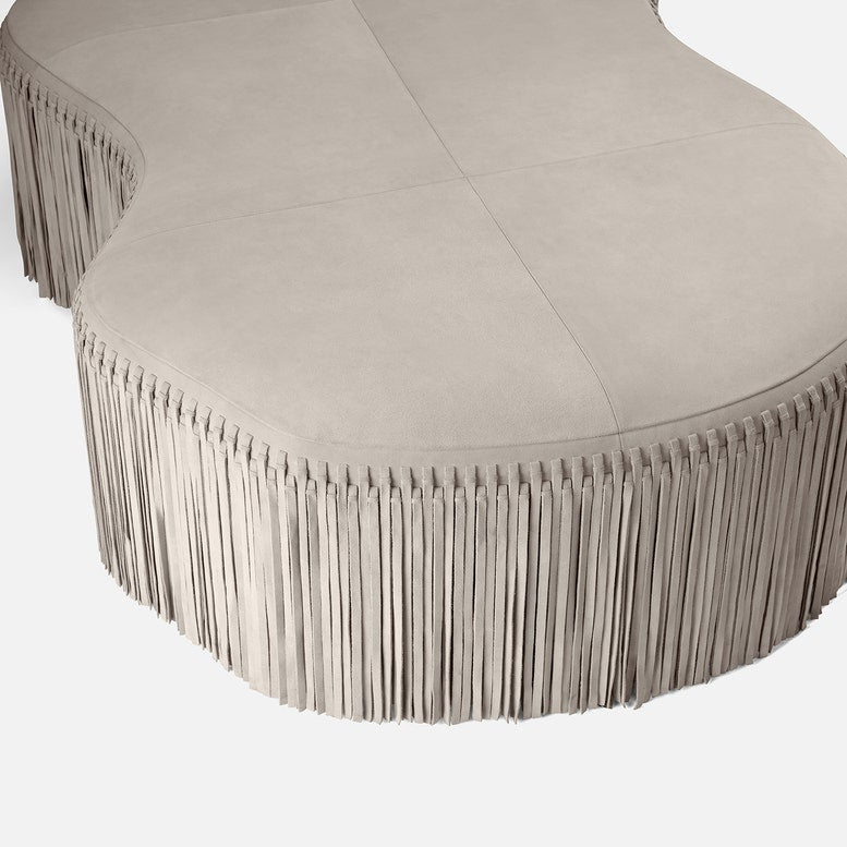 Hallie Coffee Table Light Gray Suede
