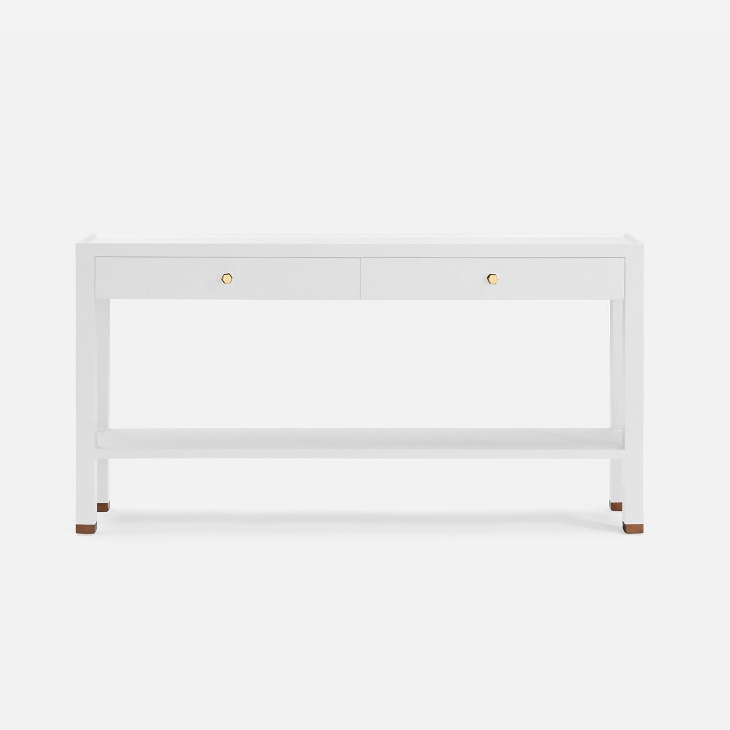 white console with 2 drawers