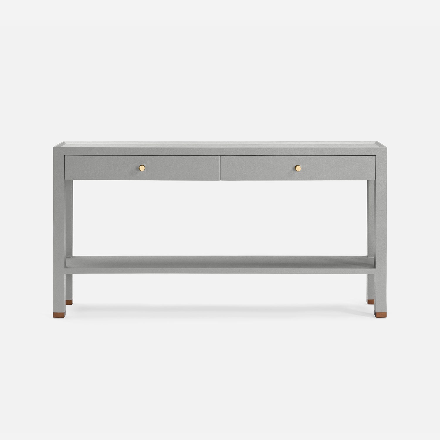 light gray console with 2 drawers
