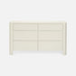 White dresser with multiple drawers on a white background