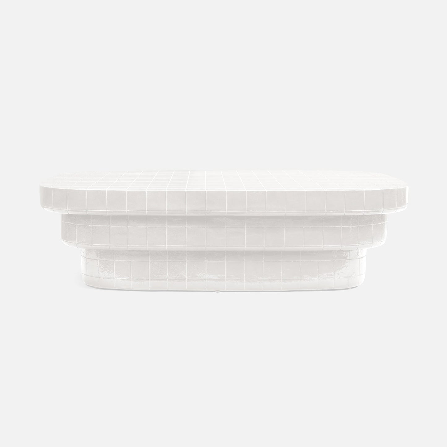 white concrete outdoor coffee table