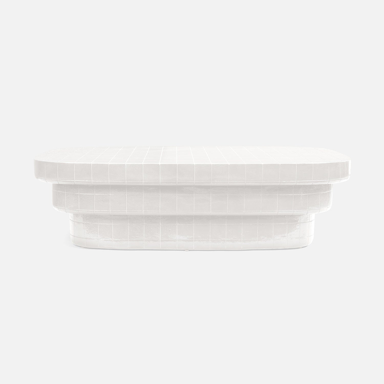 white concrete outdoor coffee table