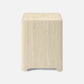 Beige stool with a textured surface on a white background