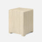 Beige woven stool on a white background