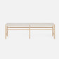 Bench with woven seat on a white background