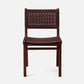 Dark woven chair on a white background