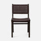 Dark woven chair on a white background