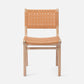Chair with woven seat and backrest on a white background