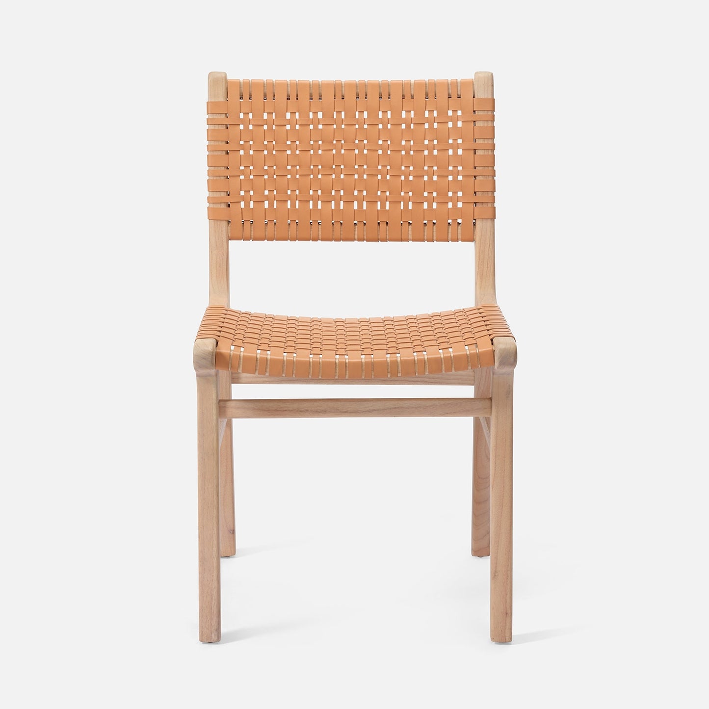 Chair with woven seat and backrest on a white background