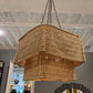 Woven pendant light hanging in a store setting