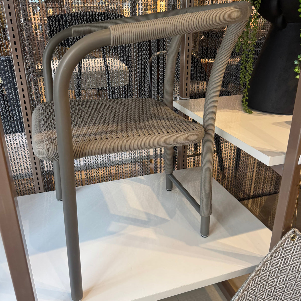 outdoor rope gray dining chair