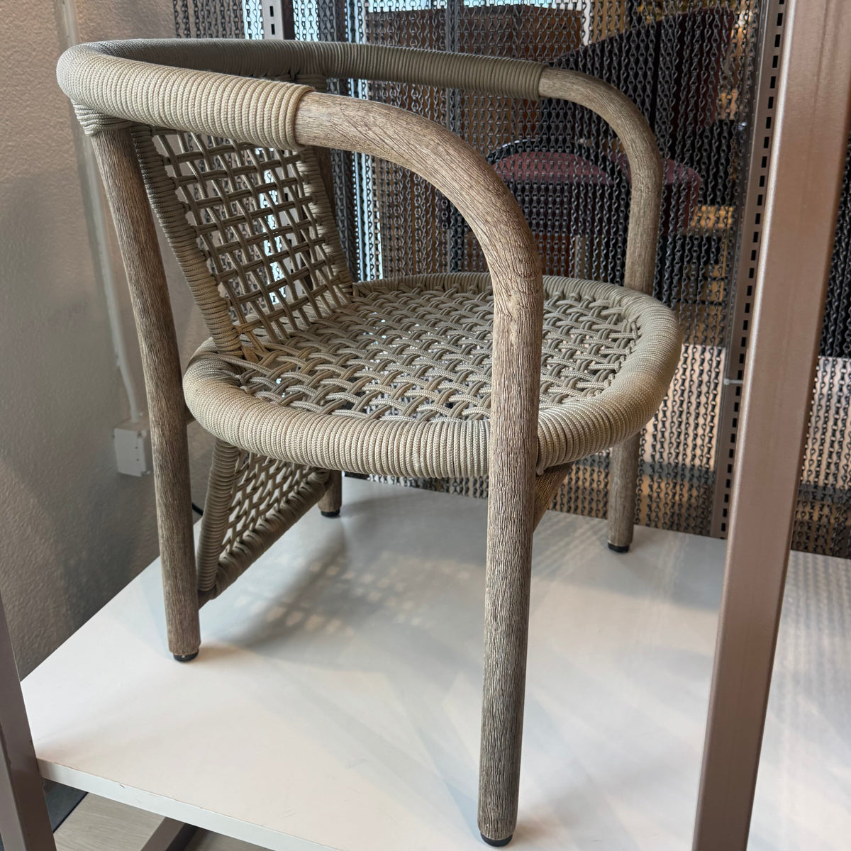 outdoor rope gray dining chair