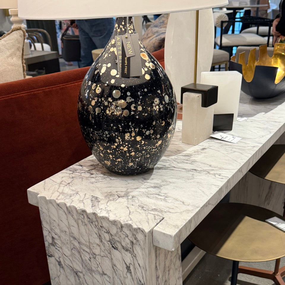 Flynn Table Lamp Black and Silver
