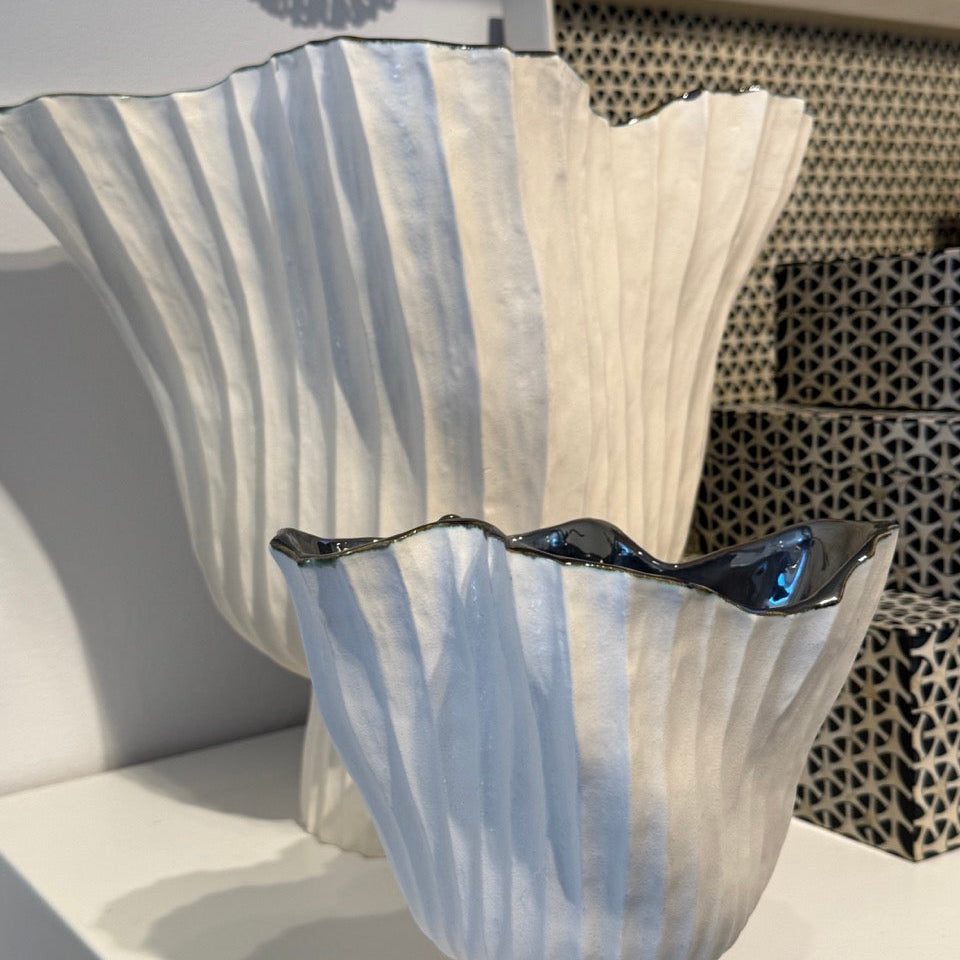 Folha Large Vase Off White