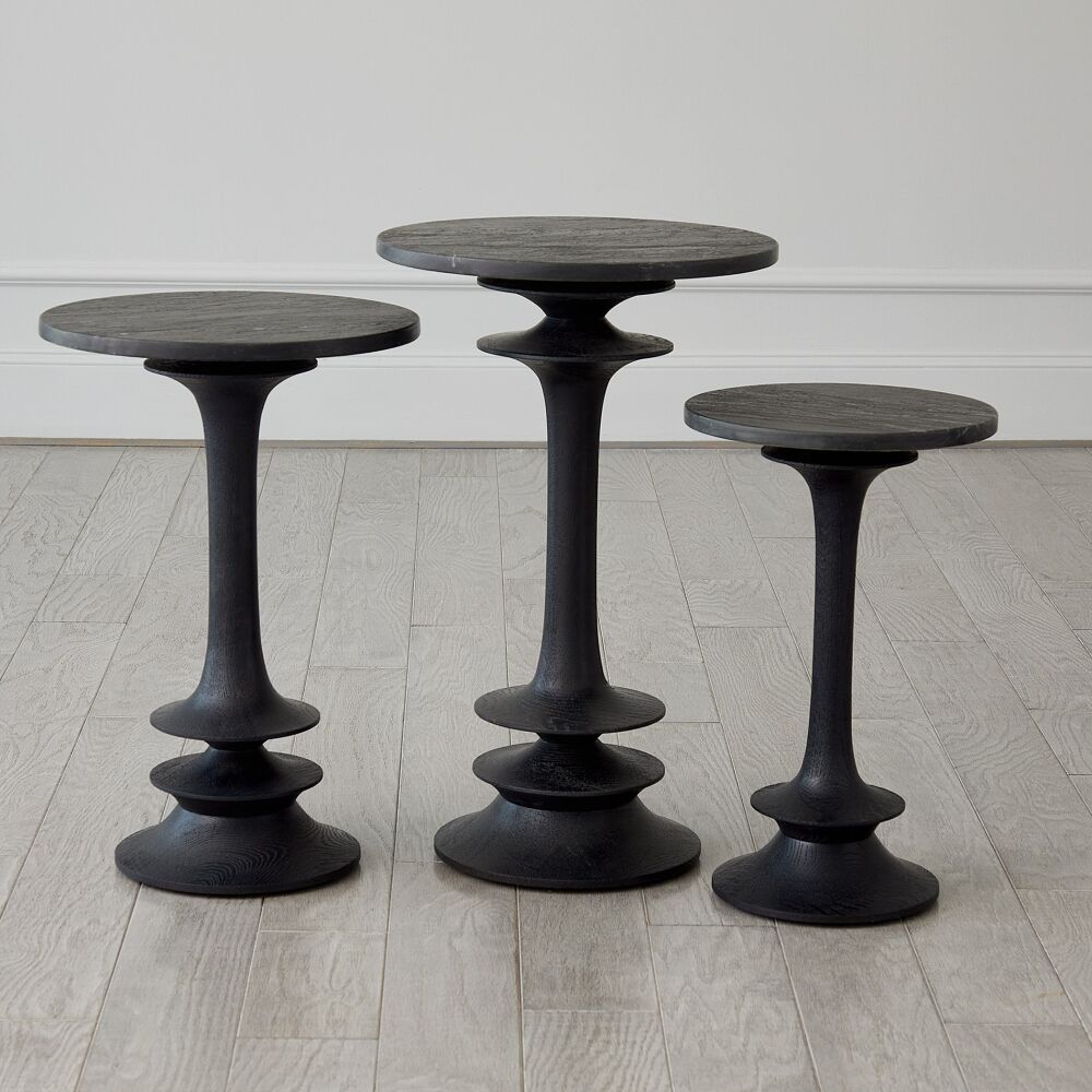 three black side tables