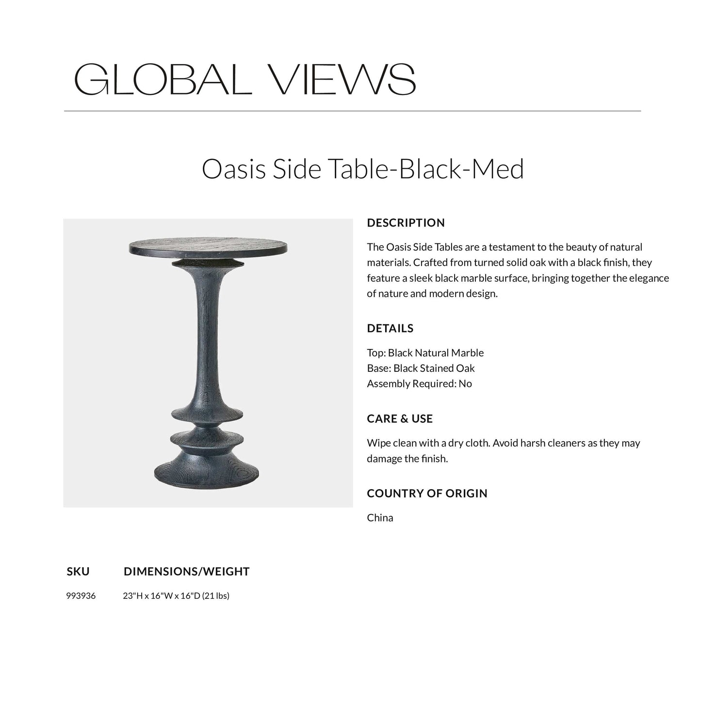 Oasis Side Table Black