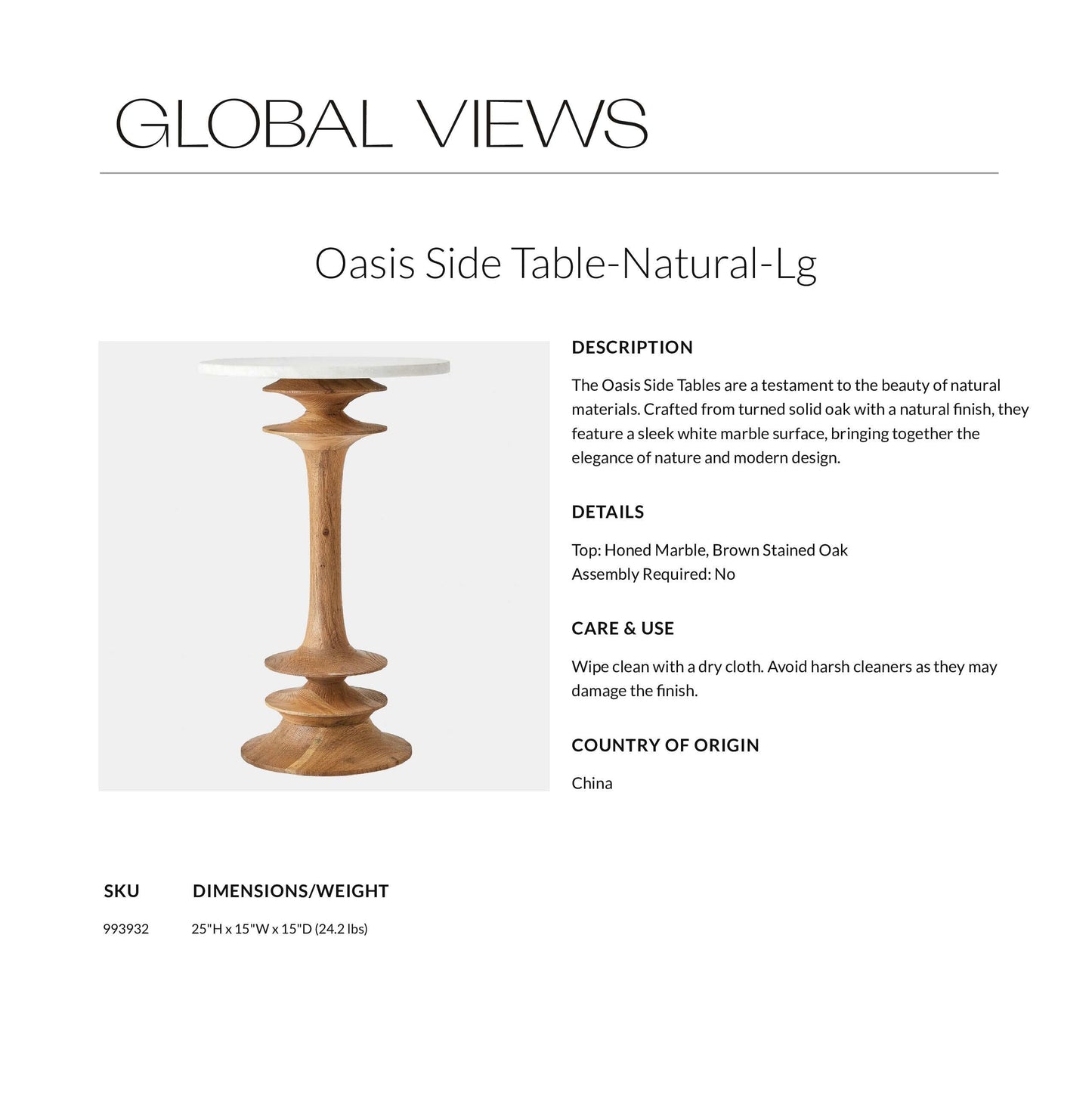 Oasis Side Table Natural