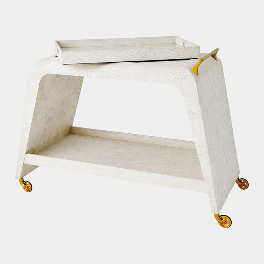 White marble side table with gold legs on a white background