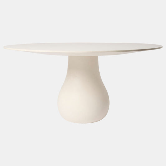 White round table on a white background