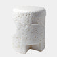 White ceramic side table a light gray background
