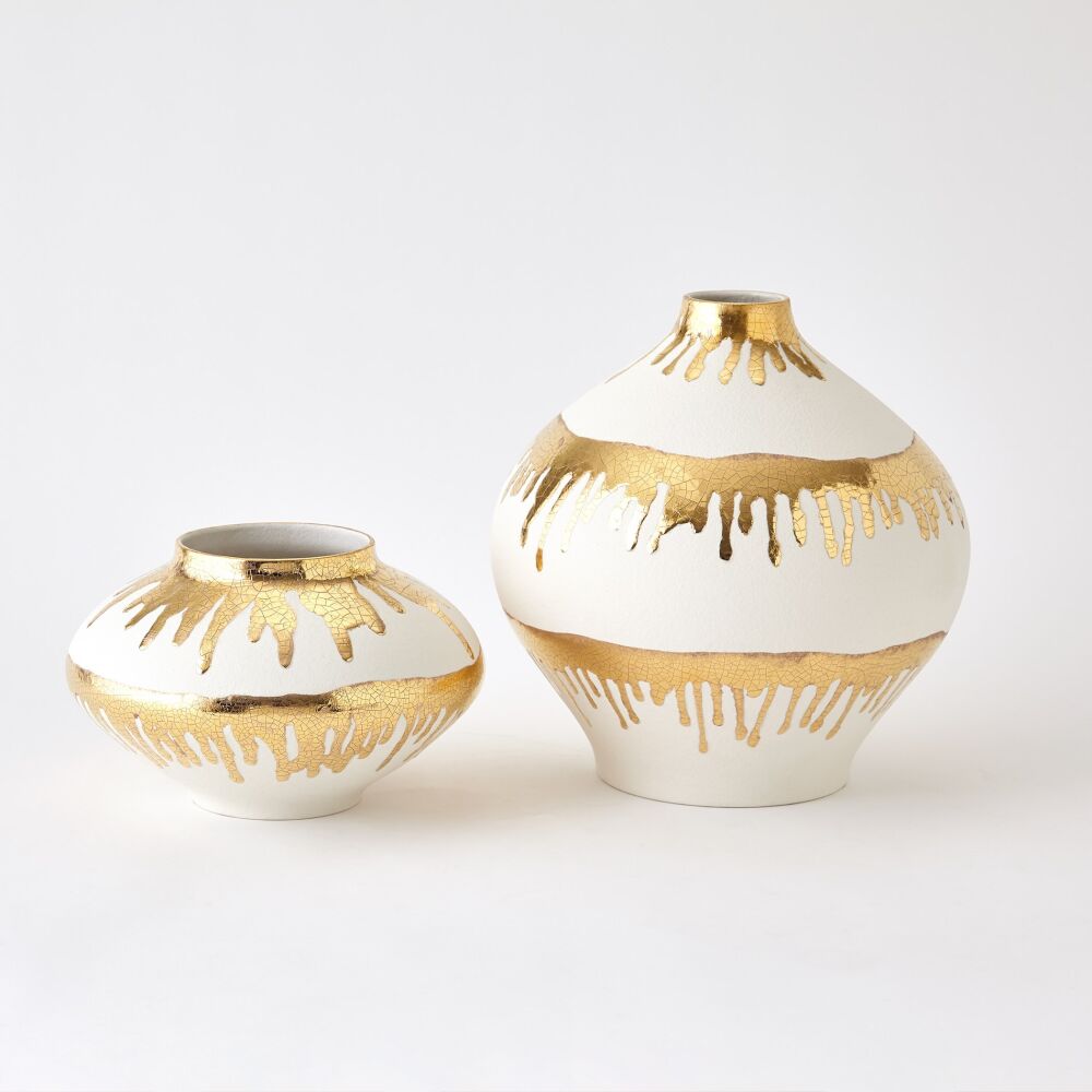 Nuove Large Vase Gold Drips