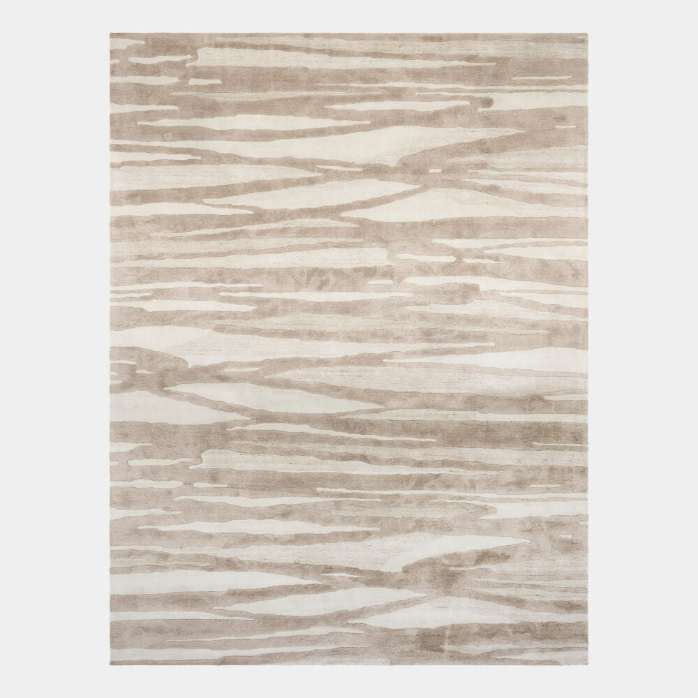 Textured rug with wavy pattern on a white background