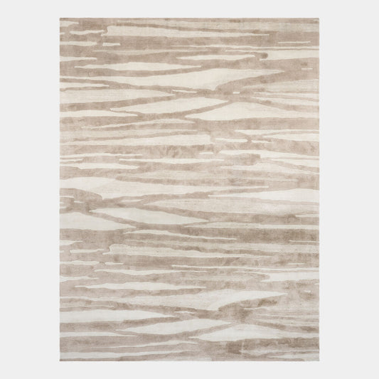 Textured rug with wavy pattern on a white background