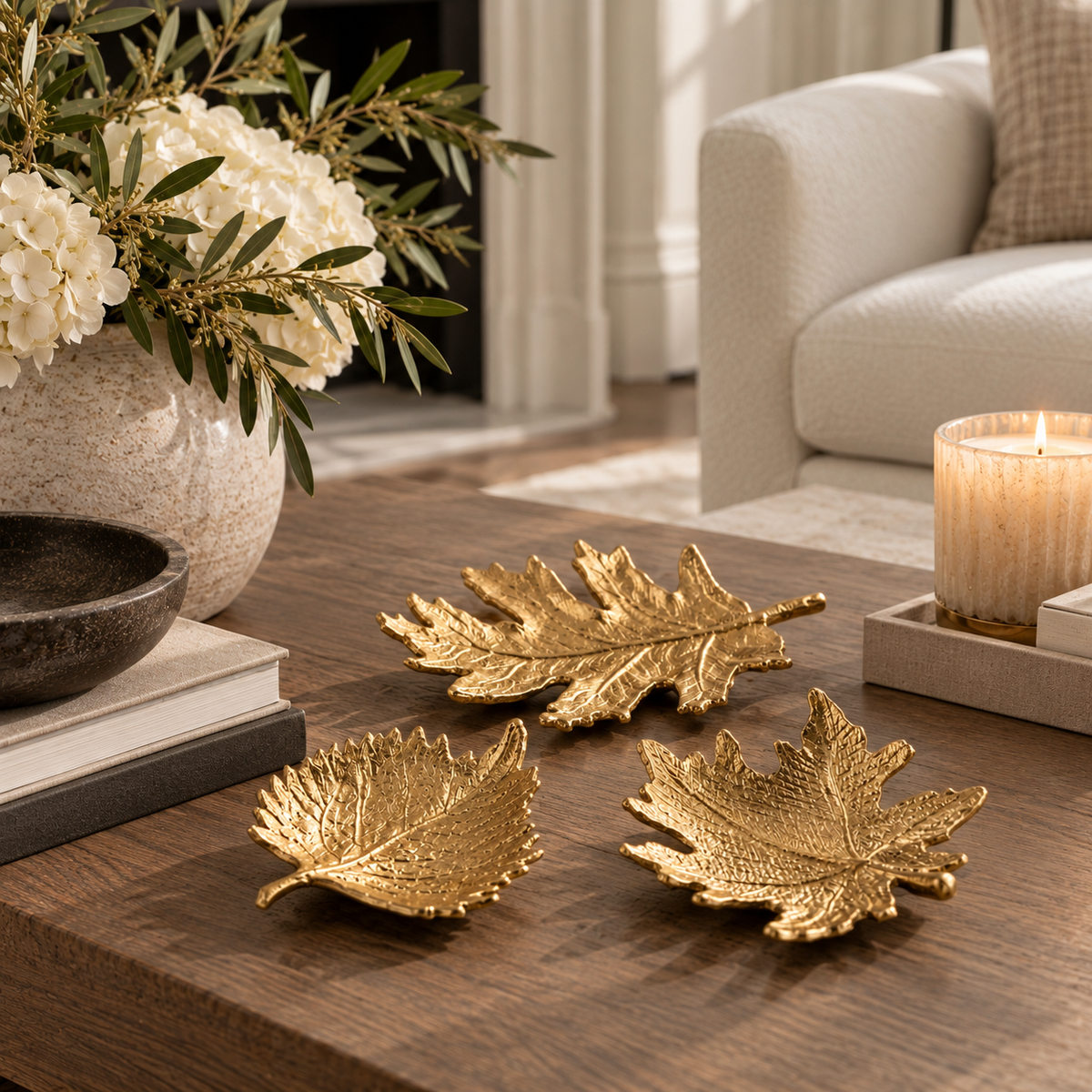 Adirondack Nesting Bowls Set of 3 Gold Leaf