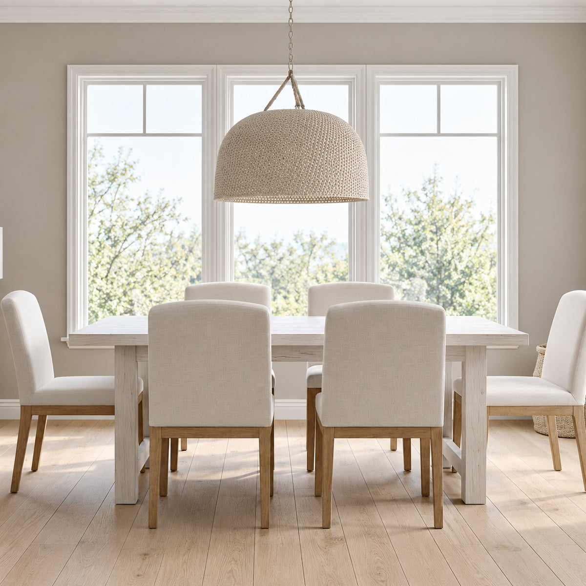 Green Oaks Pendant White Sand Oversized